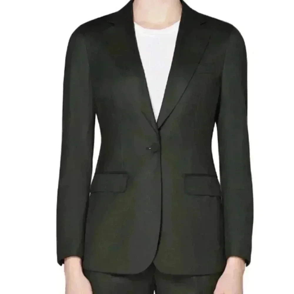 SUISTUDIO Cameron Single Breasted Wool Jacket in Black Size 32S